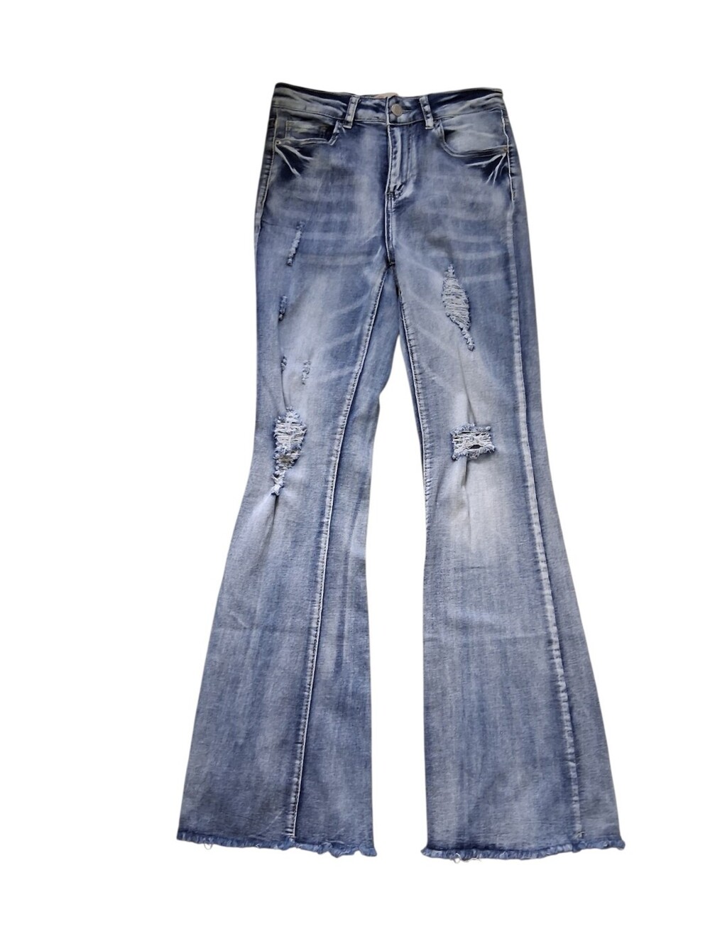 Elite High Rise Jr. Stretch Distressed Flare Jeans Size 6